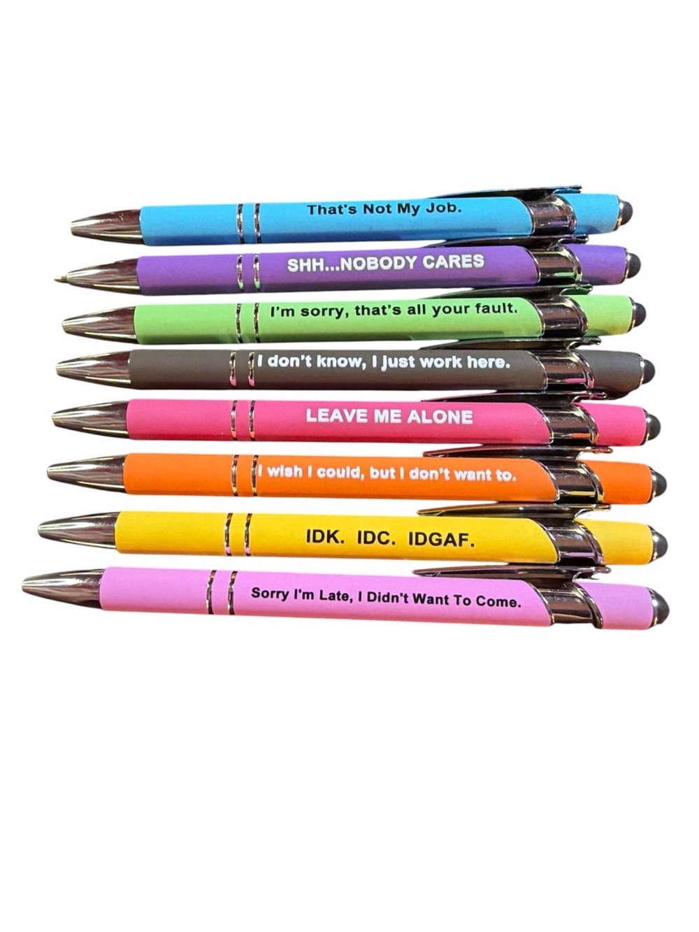 NWT Snarky Office Stylus Pen Set - 8 Funny Workplace Quotes